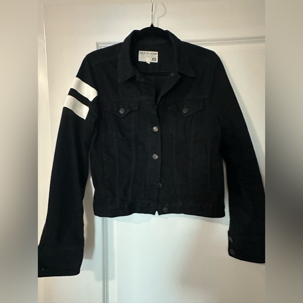 Rag & bone Black Jean Jacket with White Accents